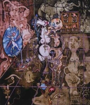 Peinture intitulée "Le Clonage" par Claude Bolduc, Œuvre d'art originale