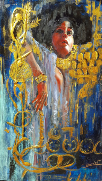 Peinture intitulée "Hommage a Klimt" par Claude Bordat, Œuvre d'art originale, Huile Monté sur Châssis en bois