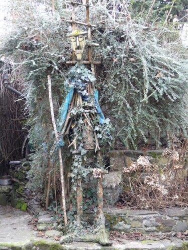 Sculpture intitulée "Pâtre des forêts" par Claude Brugeilles, Œuvre d'art originale, Bois