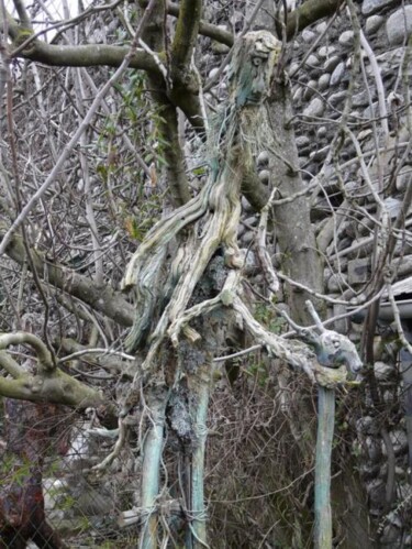 Sculpture intitulée "Passeur de lisière" par Claude Brugeilles, Œuvre d'art originale, Bois