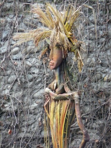 Sculpture intitulée "Manequin des champs" par Claude Brugeilles, Œuvre d'art originale, Bois