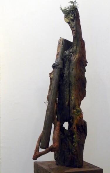 Sculpture intitulée "Saigneur des forêts" par Claude Brugeilles, Œuvre d'art originale, Bois