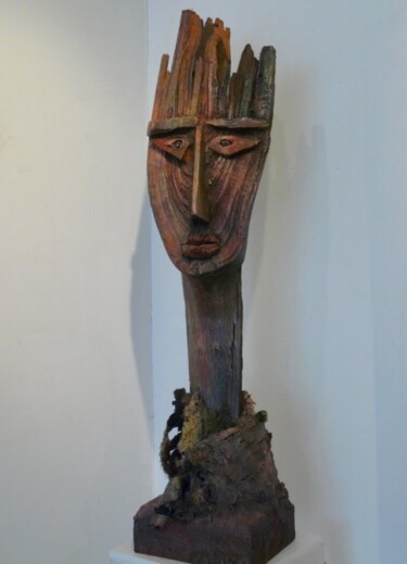 Sculpture intitulée "Fiancée des bois" par Claude Brugeilles, Œuvre d'art originale, Bois