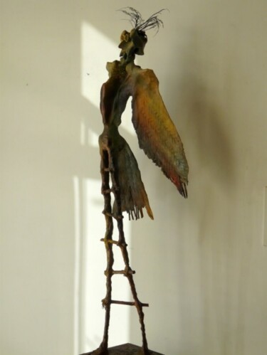 Sculpture intitulée "Oiseau de haute fut…" par Claude Brugeilles, Œuvre d'art originale, Techniques mixtes
