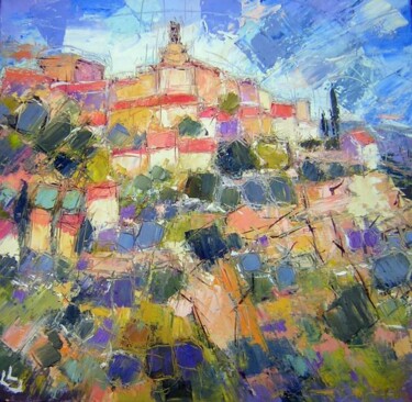 Painting titled "GORDES" by Claude Carvin, Original Artwork