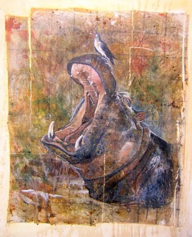 Peinture intitulée "TENDRES VOISINS" par Claude Carvin, Œuvre d'art originale
