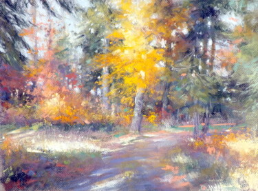 Painting titled "couleurs d'automne" by Claude Carvin, Original Artwork, Oil