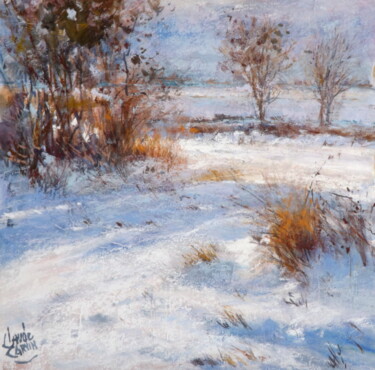 Peinture intitulée "Lumière d'hiver" par Claude Carvin, Œuvre d'art originale, Pastel