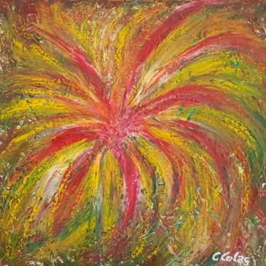 Painting titled "Tableau acrylique a…" by Claude Colas, Original Artwork, Acrylic Mounted on Cardboard
