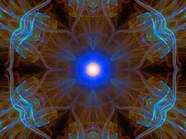 Arts numériques intitulée "soleil-bleu" par Claude Conte, Œuvre d'art originale, Peinture numérique