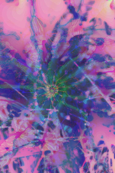 Digitale Kunst mit dem Titel "fleur digitale 2" von Claude Conte, Original-Kunstwerk, 2D digitale Arbeit