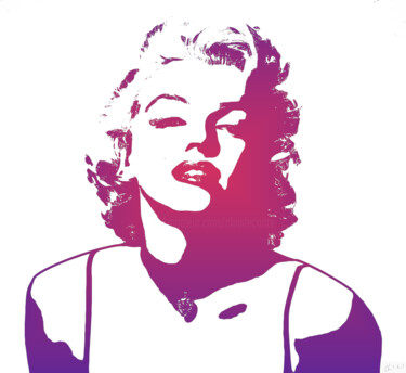 Arts numériques intitulée "Marilyn Monroe #art…" par Claude Conte, Œuvre d'art originale, Travail numérique 2D