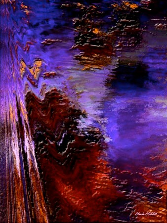 Digital Arts titled "Au coeur du volcan" by Claude Cossu, Original Artwork, Digital Painting