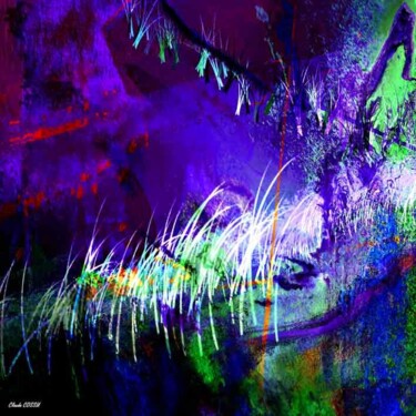 Arts numériques intitulée "La nuit, la jungle…" par Claude Cossu, Œuvre d'art originale, Peinture numérique