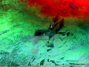 Arts numériques intitulée "Satellite décollant…" par Claude Cossu, Œuvre d'art originale, Peinture numérique