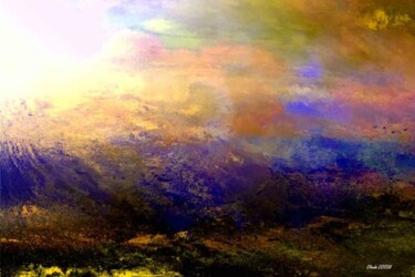 Arts numériques intitulée "Coucher de soleil s…" par Claude Cossu, Œuvre d'art originale, Peinture numérique
