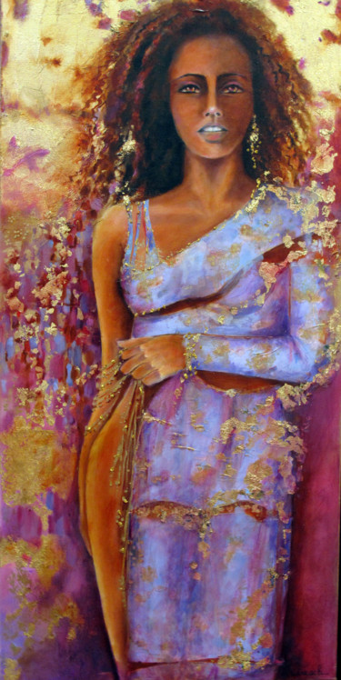 Peinture intitulée "reine-de-saba." par Claude Creach, Œuvre d'art originale, Huile