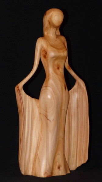 Skulptur mit dem Titel "Soleil d'étoiles" von Claude David, Original-Kunstwerk, Holz