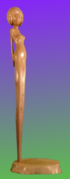 Skulptur mit dem Titel "Sève" von Claude David, Original-Kunstwerk, Holz