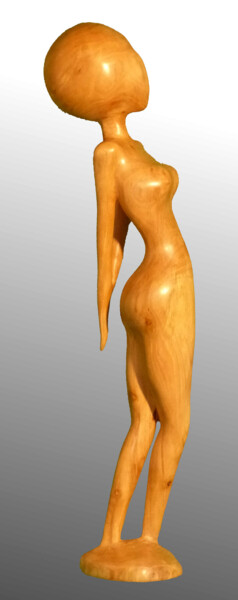 Skulptur mit dem Titel "Rebelle" von Claude David, Original-Kunstwerk, Holz