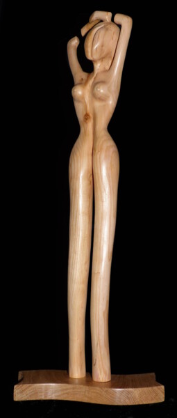 Sculptuur getiteld "Evanescence" door Claude David, Origineel Kunstwerk, Hout