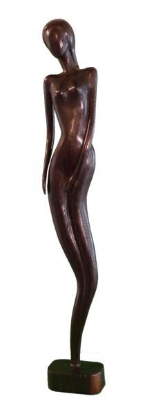 Sculptuur getiteld "A l'Aube" door Claude David, Origineel Kunstwerk, Hout