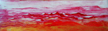 Peinture intitulée "Paysage Rouge" par Claude De Jouvancourt, Œuvre d'art originale, Acrylique Monté sur Panneau de bois