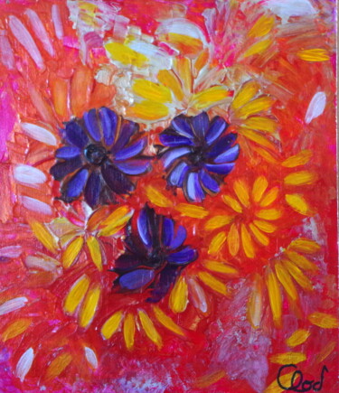 Peinture intitulée "Fleurs Violettes" par Claude De Jouvancourt, Œuvre d'art originale, Acrylique