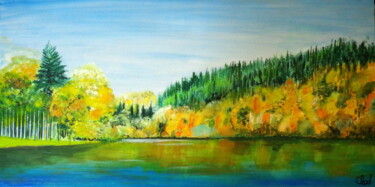 Peinture intitulée "Lac de Faux-la-Mont…" par Claude De Jouvancourt, Œuvre d'art originale, Acrylique