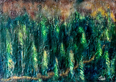 Painting titled "Foret 1" by Claude De Jouvancourt, Original Artwork, Acrylic