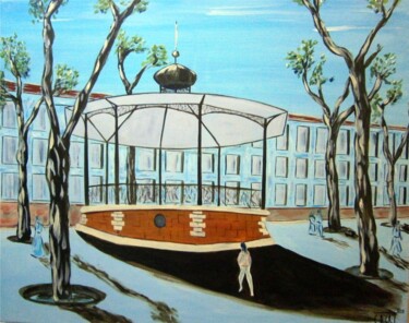 Peinture intitulée "Place Aristide Bria…" par Claude Degret, Œuvre d'art originale, Huile