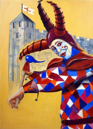 Ζωγραφική με τίτλο "Le saltimbanque" από Claude Degret, Αυθεντικά έργα τέχνης, Λάδι
