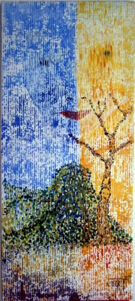 Painting titled "Je suis un arbre se…" by Claude Degret, Original Artwork, Oil