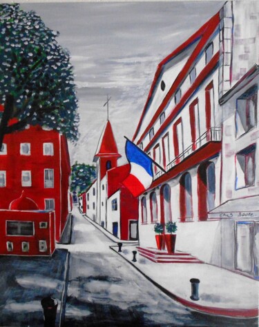Painting titled "rue-paul-valery-a-s…" by Claude Degret, Original Artwork, Acrylic