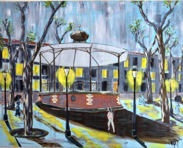 Peinture intitulée "Place Aristide Bria…" par Claude Degret, Œuvre d'art originale, Acrylique