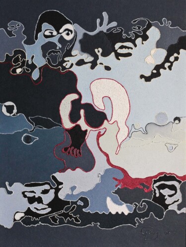 Картина под названием "Fantasmes 2" - Claude Diaz, Подлинное произведение искусства, Масло
