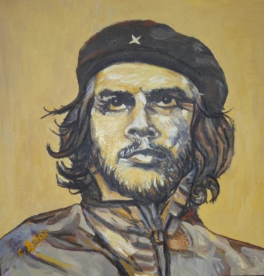 Painting titled "CHE  GUEVARA  OIL" by Claude Dubois, Original Artwork