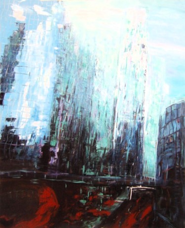 Painting titled "Quartier-de-la-defe…" by Emma, Original Artwork