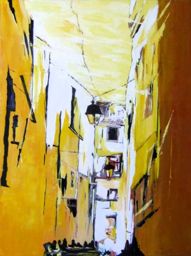 Painting titled "Rue du Bras de Fer…" by Emma, Original Artwork