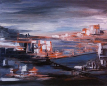 Painting titled "Espace urbain" by Emma, Original Artwork