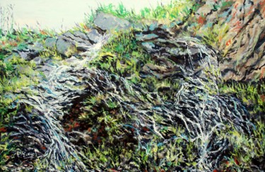 Painting titled "La source" by Claude Evrard, Original Artwork, Acrylic Mounted on Plexiglass