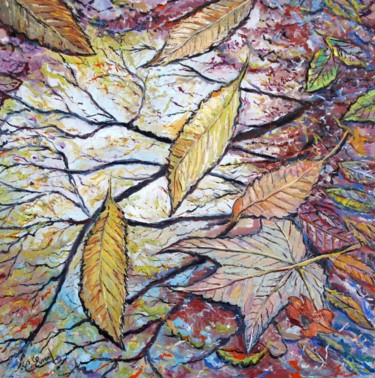 Miroir forestier Peinture intitulée "Miroir forestier" par Claude Evrard, Œuvre d'art originale, Huile Monté sur Châssis en bois
