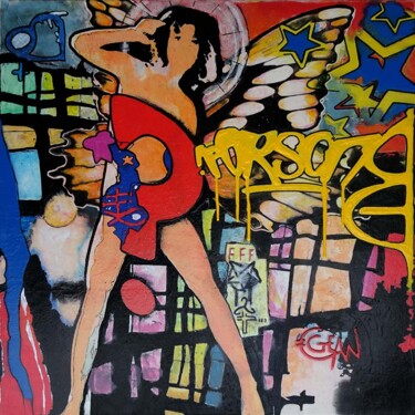 Картина под названием "LE SEXE DES ANGES" - Claude Géan, Подлинное произведение искусства, Акрил