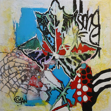 Painting titled "EFFLORESCENCES" by Claude Géan, Original Artwork, Acrylic Mounted on Wood Stretcher frame