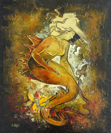 Картина под названием "LYSCENSUELLE" - Claude Géan, Подлинное произведение искусства, Масло Установлен на Деревянная рама дл…