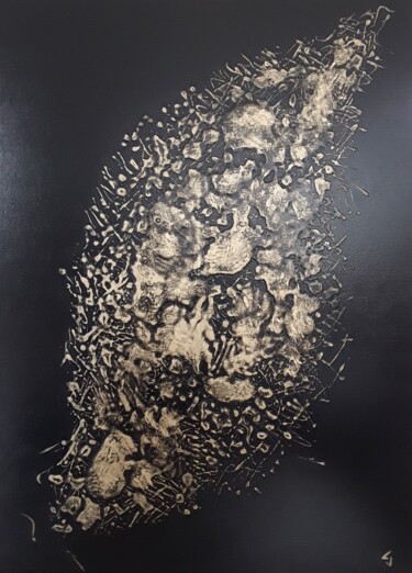Schilderij getiteld "Blackgold 5" door Claude Goasguen, Origineel Kunstwerk, Acryl