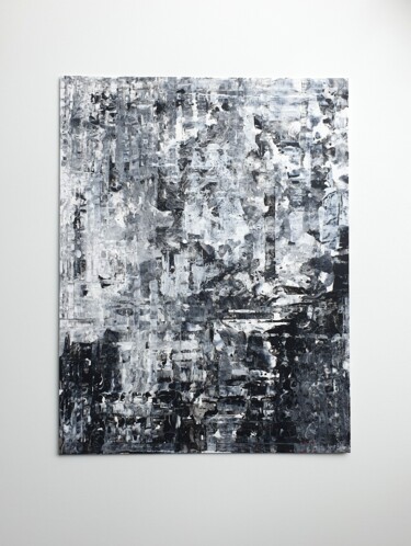 Schilderij getiteld "Black and white 10" door Claude Goasguen, Origineel Kunstwerk, Acryl