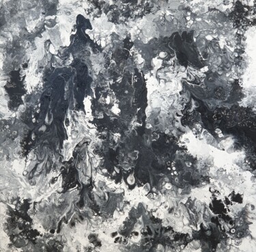 Painting titled "black and white 11" by Claude Goasguen, Original Artwork, Acrylic