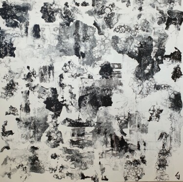 Malerei mit dem Titel "Black and white 14" von Claude Goasguen, Original-Kunstwerk, Acryl