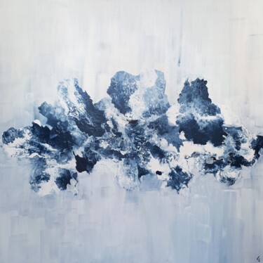Painting titled "Bleu indigo" by Claude Goasguen, Original Artwork, Acrylic